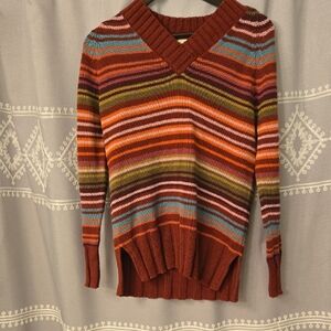White Stag Red and Orange V-Neck Sweater